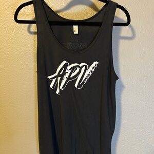 Black Tank Top with White Graphic